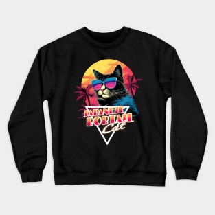 Retro Wave Japanese Bobtail Cat Miami Shirt Crewneck Sweatshirt